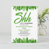 Kalligrafie Verrassing Engagement Party Uitnodigin Kaart (Staand voorkant)