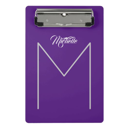 Kalligrafie Vet Monogram Naam Modern Minimalist Mini Klembord (Voorkant)