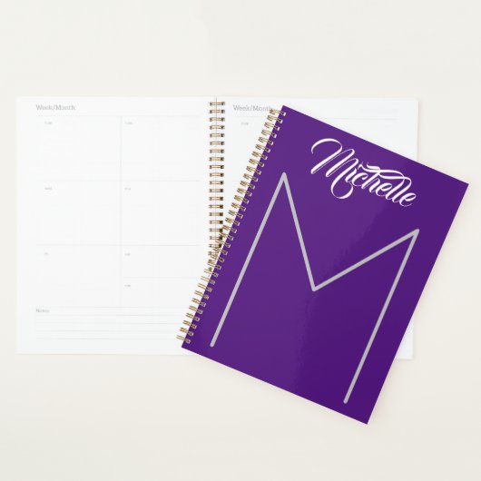 Kalligrafie Vet Monogram Naam Modern Minimalist Planner (Display)