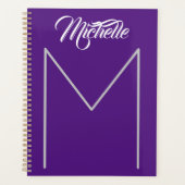 Kalligrafie Vet Monogram Naam Modern Minimalist Planner (Voorkant)