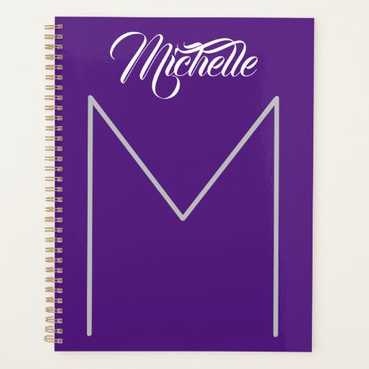 Kalligrafie Vet Monogram Naam Modern Minimalist Planner (Voorkant)