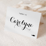 Kalligrafie Vis en zeevruchten Maaltijd Keuze Trou Kaart<br><div class="desc">Verhoog uw huwelijksreceptie met onze prachtige, aanpasbare trouwplaatskaarten, ontworpen om een persoonlijk tintje aan uw speciale dag toe te voegen. Ze zijn voorzien van moderne zwarte kalligrafie en een hartaccent. Voeg de namen van uw gasten, de maaltijdoptie, de trouwdatum of een speciaal bericht toe. Transformeer uw receptietafels in een verbluffende...</div>