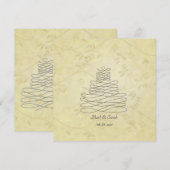  kalligrafie Vlaamse Cake Sq.Uitnodiging Kaart (Voorkant / Achterkant)