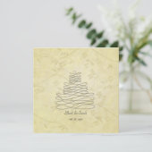  kalligrafie Vlaamse Cake Sq.Uitnodiging Kaart (Staand voorkant)