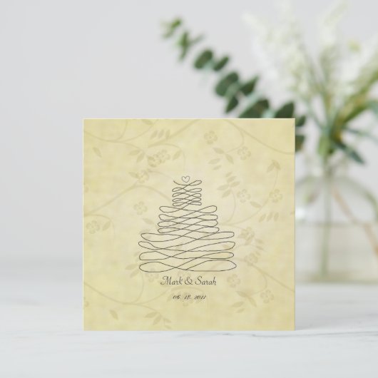  kalligrafie Vlaamse Cake Sq.Uitnodiging Kaart (Staand voorkant)