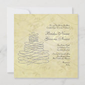  kalligrafie Vlaamse Cake Sq.Uitnodiging Kaart (Achterkant)