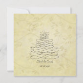  kalligrafie Vlaamse Cake Sq.Uitnodiging Kaart (Voorkant)