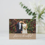 Kalligrafie voor altijd dankbare bruiloft kraft briefkaart (Staand voorkant)