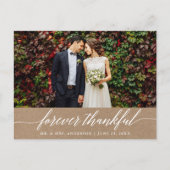 Kalligrafie voor altijd dankbare bruiloft kraft briefkaart (Voorkant)