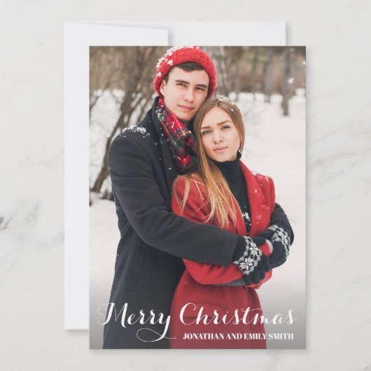 Kalligrafie Vrolijk Kerst Afbeelding Kerst Kaart (Voorkant)