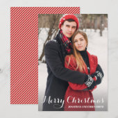 Kalligrafie Vrolijk Kerst Afbeelding Kerst Kaart (Voorkant / Achterkant)