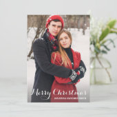 Kalligrafie Vrolijk Kerst Afbeelding Kerst Kaart (Staand voorkant)