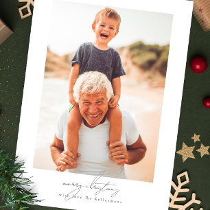 Kalligrafie Vrolijk Kerstfeest   Familie fotocolla Feestdagenkaart