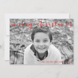 Kalligrafie Vrolijke Kerstmis Horizontale Fotokaar Feestdagenkaart