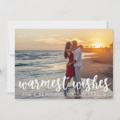 Kalligrafie Warmste Wensen Kerstfoto Feestdagenkaart (Voorkant)
