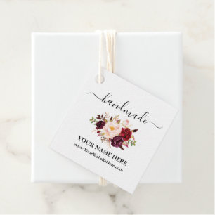 Kalligrafie Waterverf Bloemen Handgemaakt Label