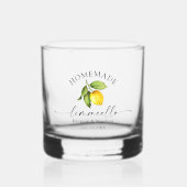 Kalligrafie Waterverf Citroen Zelfgemaakte Limonce Whisky Glas (Voorkant)