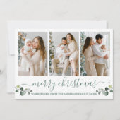 Kalligrafie Waterverf Eucalyptus Christmas Feestdagenkaart (Voorkant)