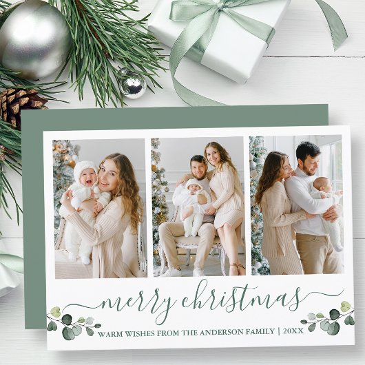 Kalligrafie Waterverf Eucalyptus Christmas Feestdagenkaart