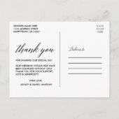 Kalligrafie Waterverf groen bruiloft dank u Briefkaart (Achterkant)