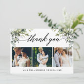 Kalligrafie Waterverf Groene Tuintjes Bruiloft 3 F Bedankkaart (Staand voorkant)