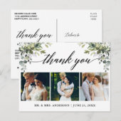 Kalligrafie Waterverf Groenery Trouw Dank Je Briefkaart (Voorkant / Achterkant)