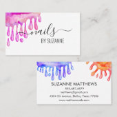 Kalligrafie Waterverf Minimalistische Druppelnagel Visitekaartje (Voorkant / Achterkant)