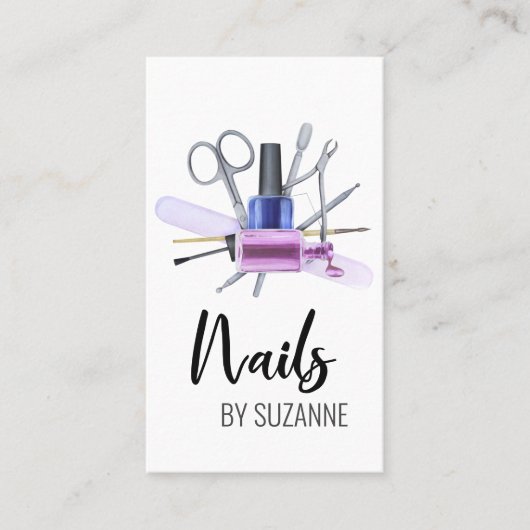 Kalligrafie Waterverf Nagellak File Tools Visitekaartje (Voorkant)