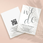 Kalligrafie We Do QR Code Huwelijk Kaart