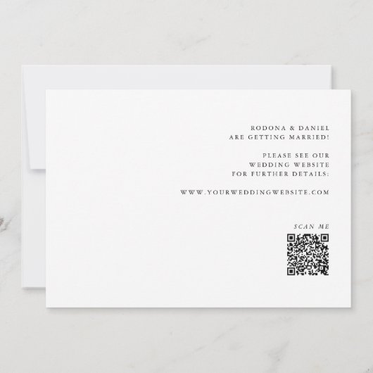 Kalligrafie We doen Connected Heart Foto QR Code Save The Date (Achterkant)