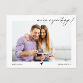 Kalligrafie We verwachten de aankondiging van Baby Briefkaart (Voorkant)