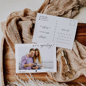 Kalligrafie We verwachten de aankondiging van Baby Briefkaart