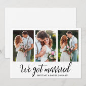 Kalligrafie We zijn getrouwd 3 fotokaart Bedankkaart (Voorkant / Achterkant)