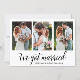 Kalligrafie We zijn getrouwd 3 fotokaart Bedankkaart