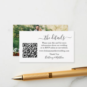 Kalligrafie Weddenschap Details Website QR Foto Informatiekaartje