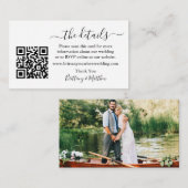 Kalligrafie Weddenschap Details Website QR Foto Informatiekaartje (Voorkant / Achterkant)