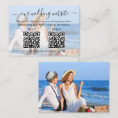 Kalligrafie Weddenschap Website 2 QR Overlay Foto Informatiekaartje (Voorkant / Achterkant)