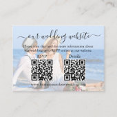 Kalligrafie Weddenschap Website 2 QR Overlay Foto Informatiekaartje (Voorkant)