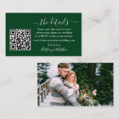 Kalligrafie Weddenschap Website QR Foto groen Informatiekaartje (Voorkant / Achterkant)