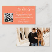 Kalligrafie Weddenschap Website QR Foto Koraal Informatiekaartje (Voorkant / Achterkant)