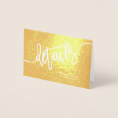 Kalligrafie Wedding Details Enclosure Gold Folie Kaarten (Voorkant)