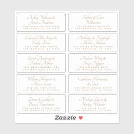 Kalligrafie Wedding Guest Adresetiketten ORDER M/L Sticker