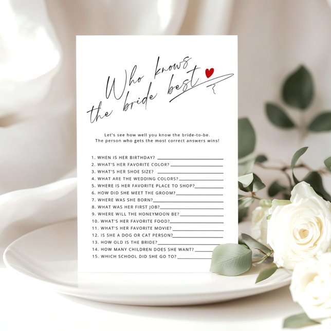 Kalligrafie Wie kent de bruid beste bruids spel (Creator heeft geüpload)