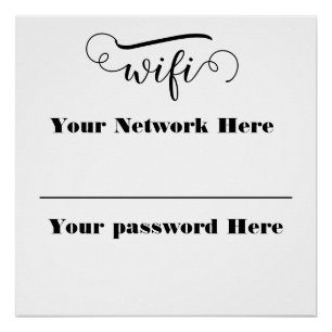 kalligrafie wifi wachtwoord voetstuk bord perfect poster