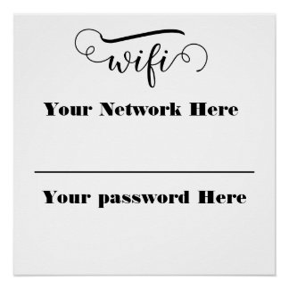 kalligrafie wifi wachtwoord voetstuk bord perfect poster