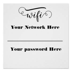 kalligrafie wifi wachtwoord voetstuk bord perfect poster