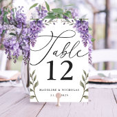 Kalligrafie Wisteria Greenery Waterverf bruiloft Kaart