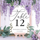 Kalligrafie Wisteria Greenery Waterverf bruiloft Kaart