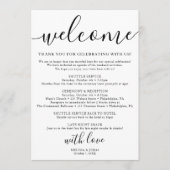 kalligrafie wit bruiloft klassiek programmakaart (Voorkant)