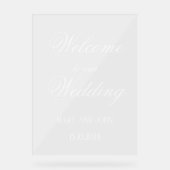 Kalligrafie wit Eenvoudig script bruiloft welkom Acryl Bord (Voorkant)